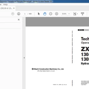 Hitachi ZX130-6 130LCN-6 Hydraulic Excavator Operational Principle Manual  - PDF DOWNLOAD