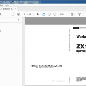 Hitachi ZX135US-5A Hydraulic Excavator Workshop Manual - PDF DOWNLOAD