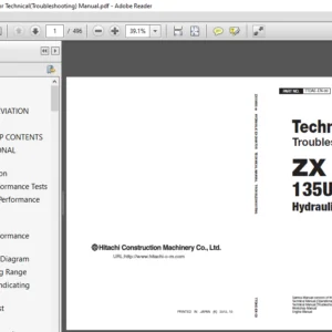 Hitachi ZX135US-5B Hydraulic Excavator Technical(Troubleshooting) Manual (TTDAE-EN-00) - PDF Download