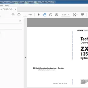 Hitachi ZX135US 6 Hydraulic Excavator Technical Operational Principle Manual - PDF DOWNLOAD