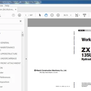 Hitachi ZX135US 6 Hydraulic Excavator Technical Troubleshooting Manual -PDF DOWNLOAD