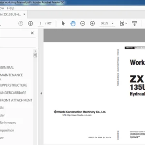 Hitachi ZX135US 6 Hydraulic Excavator workshop Manual - PDF DOWNLOAD