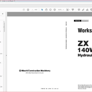 Hitachi ZX140W-3 Hydraulic Excavator Workshop Manual - PDF DOWNLOAD