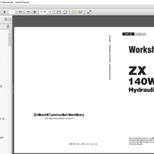 Hitachi ZX140W 3 Hydraulic Excavator workshop Manual - PDF DOWNLOAD