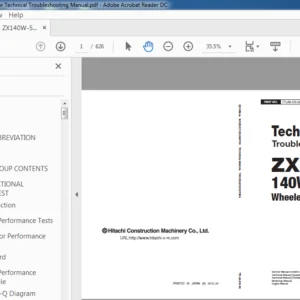 Hitachi ZX140W-5B Wheeled Excavator Technical Troubleshooting Manual- PDF DOWNLOAD