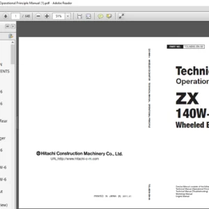 Hitachi ZX55U-5A Hydraulic Excavator Workshop Manual - PDF DOWNLOAD