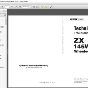 Hitachi ZX145W-3 Wheeled Excavator Technical Troubleshooting Manual - PDF DOWNLOAD