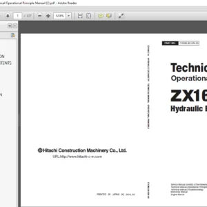 Hitachi ZX160LC-5A Hydraulic Excavator Technical Operational Principle Manual - PDF DOWNLOAD