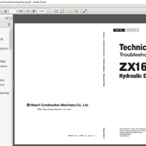 Hitachi ZX160LC-5A Hydraulic Excavator Technical Troubleshooting Manual - PDF DOWNLOAD