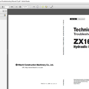 Hitachi ZX160LC-5G Hydraulic Excavator Technical Troubleshooting Manual - PDF DOWNLOAD
