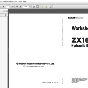 Hitachi ZX160LC-5G Hydraulic Excavator Workshop Manual - PDF DOWNLOAD