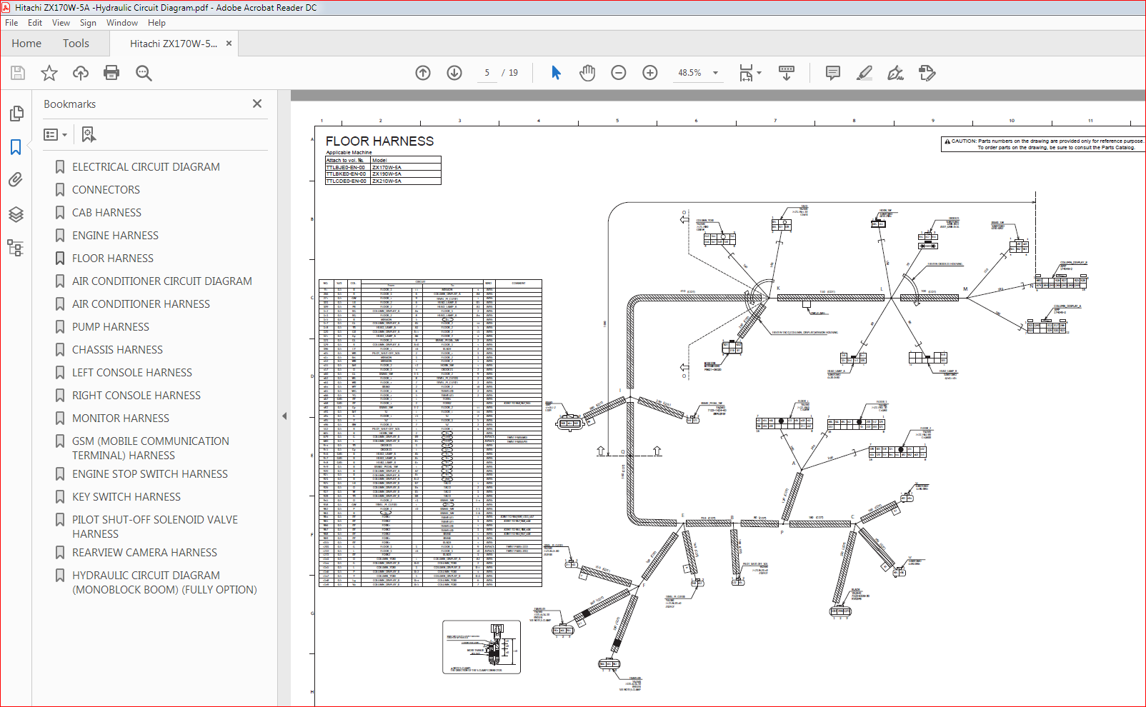 Hitachi ZX170W-5A Hydraulic Circuit Diagram Manual - PDF DOWNLOAD