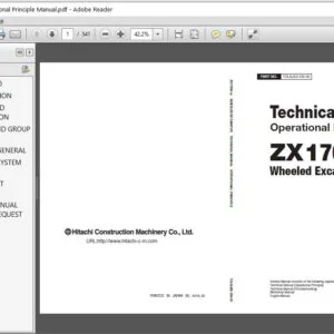 Hitachi ZX170W-5A Excavator Operational Principle Technical Manual - PDF DOWNLOAD