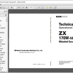 Hitachi ZX170W-5B Excavator Operational Principle Technical Manual - PDF DOWNLOAD