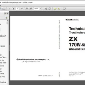 Hitachi ZX170W-5B Excavator Technical Troubleshooting Manual - PDF DOWNLOAD