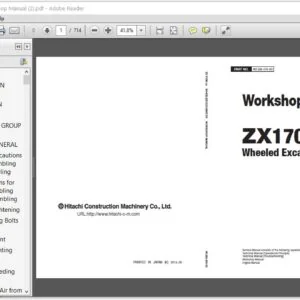 Hitachi ZX170W-5B Wheeled Excavator Workshop Manual - PDF DOWNLOAD
