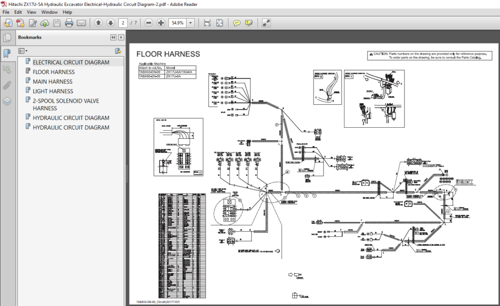 Hitachi ZX17U-5A Hydraulic Excavator Electrical Hydraulic Circuit