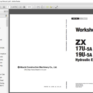 Hitachi ZX17U-5A Hydraulic Excavator Workshop Manual - PDF DOWNLOAD