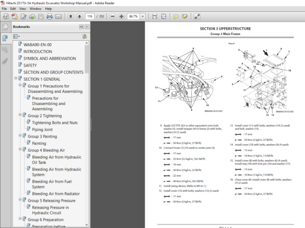 Hitachi ZX17U-5A Hydraulic Excavator Workshop Manual - PDF DOWNLOAD ...