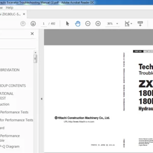Hitachi ZX180LC-5B 180LCN-5B Hydraulic Excavator Troubleshooting Manual - PDF DOWNLOAD