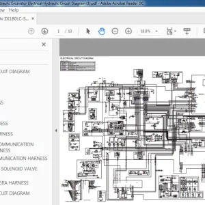 Hitachi ZX180LC-5G 180LCN-5G Hydraulic Excavator Electrical-Hydraulic Circuit Diagram Manual - PDF DOWNLOAD
