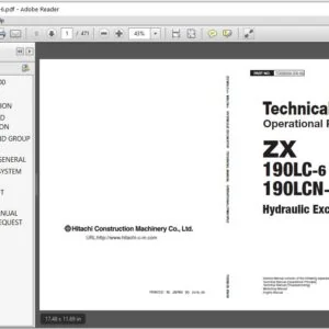 Hitachi ZX190L-6 190LCN-6 Excavator Operational Principle Manual - PDF DOWNLOAD
