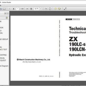 Hitachi ZX190LC-6 190LCN-6 Excavator Troubleshooting Technical Manual - PDF DOWNLOAD