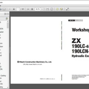Hitachi ZX190LC-6 190LCN-6 Excavator Workshop Manual - PDF DOWNLOAD