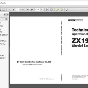 Hitachi ZX190W-5A Wheeled Excavator Operational Principle Manual - PDF DOWNLOAD