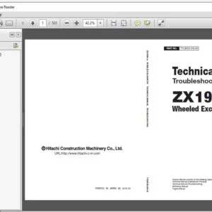 Hitachi ZX190W-5A Wheeled Excavator Troubleshooting Technical Manual - PDF DOWNLOAD