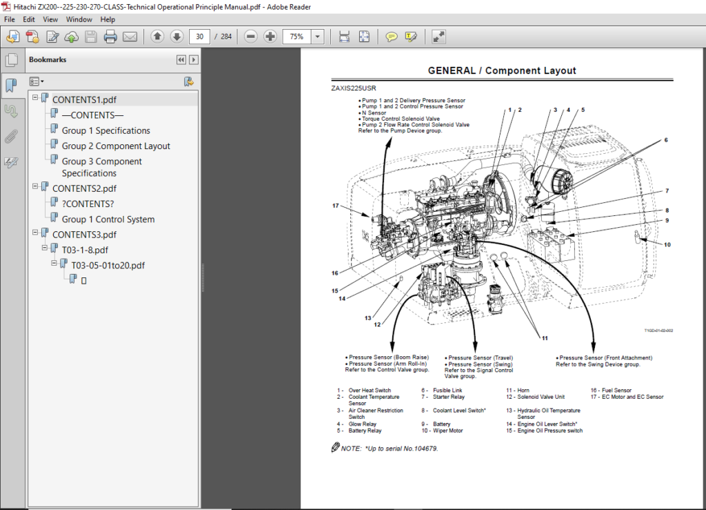 Hitachi Zx200-225-230-270-class-technical Operational Principle Manual 