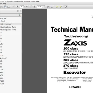 Hitachi ZX200--225-230-270-CLASS-Technical Troubleshooting Manual - PDF DOWNLOAD