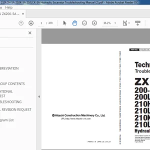 Hitachi ZX200-5A 200LC-5A 210H-5A 210LCH-5A 210K-5A 210LCK-5A Excavator Troubleshooting Manual - PDF DOWNLOAD