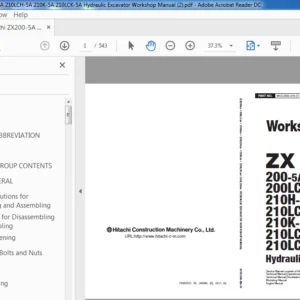 Hitachi ZX200-5A 200LC-5A 210H-5A 210LCH-5A 210K-5A 210LCK-5A Hydraulic Excavator Workshop Manual - PDF DOWNLOAD