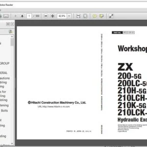 Hitachi ZX200-5G 200LC-5G 210H-5G 210LCH-5G 210K-5G 210LCK-5G Excavator Workshop Manual - PDF DOWNLOAD