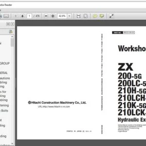 Hitachi ZX200-5G 200LC-5G 210H-5G 210LCH-5G 210K-5G 210LCK-5G Excavator Workshop Manual - PDF DOWNLOAD