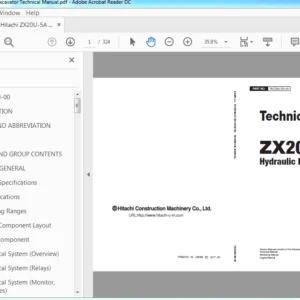 Hitachi ZX20U-5A Hydraulic Excavator Technical Manual  - PDF DOWNLOAD