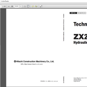 Hitachi ZX20U-5B Hydraulic Excavator Technical Manual - PDF DOWNLOAD