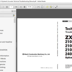 Hitachi ZX210-6 210LC-6 210LCN-6 240N-6 Excavator Technical Troubleshooting Manual - PDF DOWNLOAD