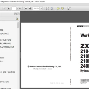 Hitachi ZX210-6 210LC-6 210LCN-6 240N-6 Hydraulic Excavator Workshop Manual - PDF DOWNLOAD