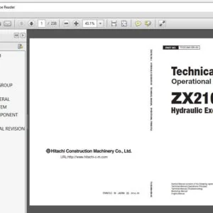 Hitachi ZX210LCN-G Hydraulic Excavator Operational Principle Technical Manual - PDF Download