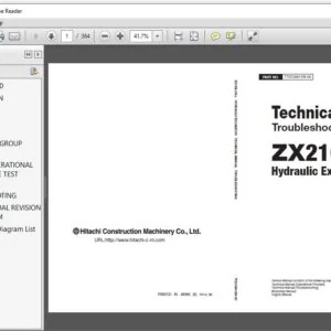Hitachi ZX210LCN-G Hydraulic Excavator Troubleshooting Technical Manual (TTDC390-EN-00) - PDF Download