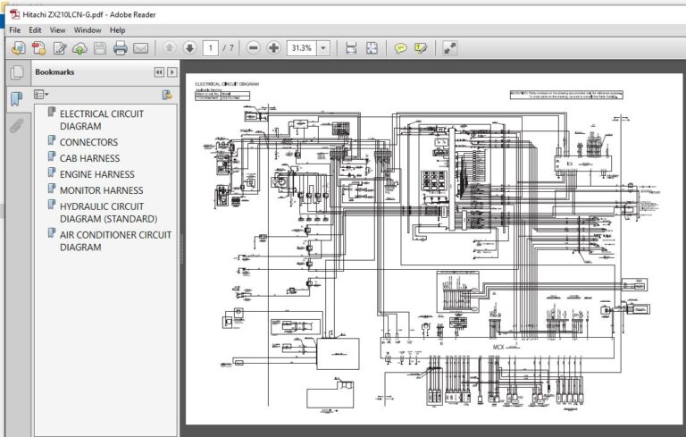 Hitachi ZX210LCN Hydraulic Circuit Diagram Manual - PDF Download ...