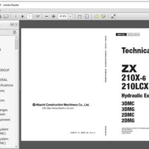 Hitachi ZX210X-6 210LCX-6 Hydraulic Excavator Technical Manual - Hitachi ZX210X-6 210LCX-6 - PDF Download