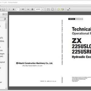 Hitachi ZX225USLC-5B 225USRLC-5B Hydraulic Excavator Operational Principle Technical Manual - PDF Download