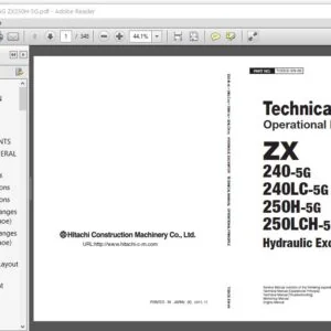 Hitachi ZX240-5G ZX240LC-5G ZX250H-5G ZX250LCH-5G Hydraulic Excavator Operational Principle Manual - PDF Download