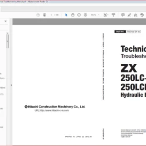Hitachi ZX250LC-6 ZX250LCN-6 Hydraulic Excavator Technical Troubleshooting Manual - PDF Download