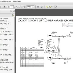 Hitachi ZX250W-3 Electrical-Hydraulic Circuit Diagram - PDF Download