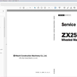 Hitachi ZX250W-3 Wheeled Material Handler Technical Service Manual - PDF Download