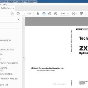 Hitachi ZX26U-5A Hydraulic Excavator Technical Manual - PDF DOWNLOAD